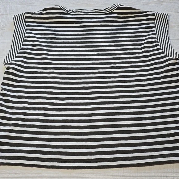 Madewell Structured Tee in Stripe | Coastal Chic Sleeveless Top Women's XXS - Picture 10 of 12
